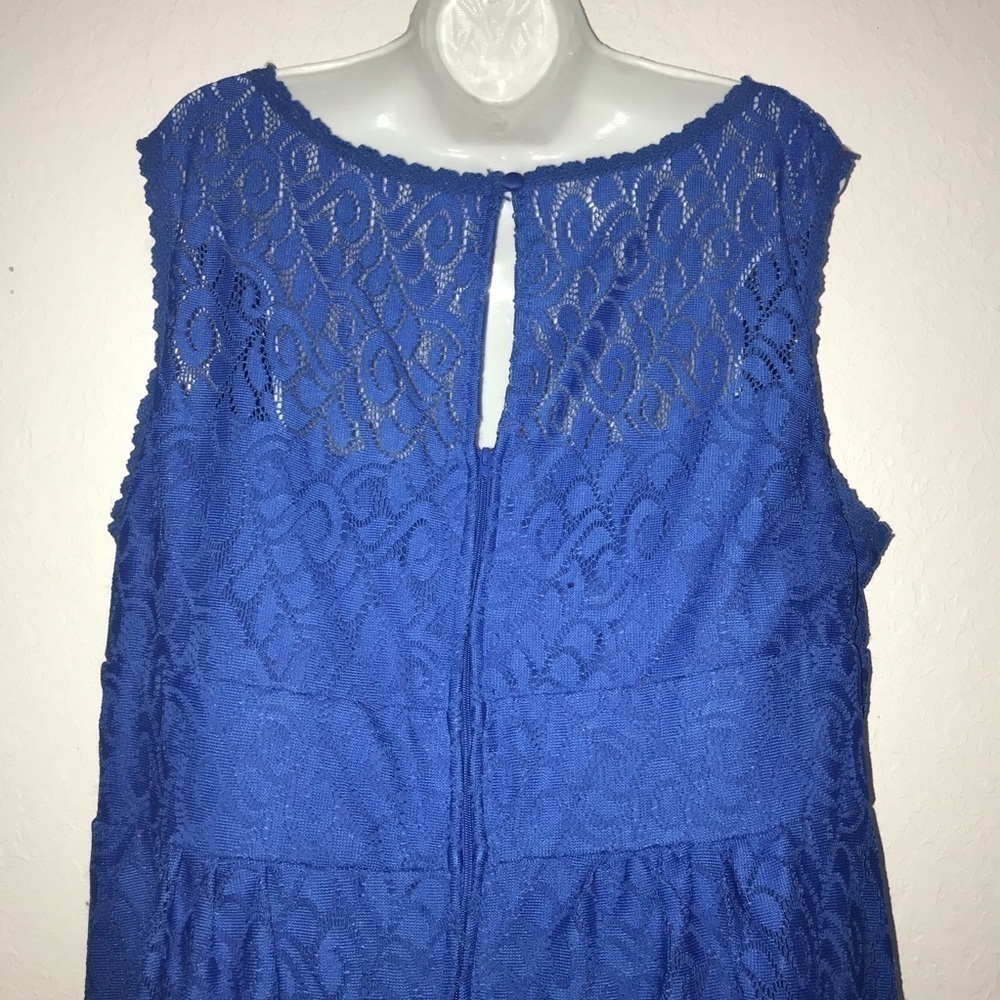 Dressbarn Blue Overlay Lace Dress 20 - Picture 6 of 7